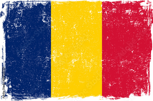 Chad Vector Flag on White