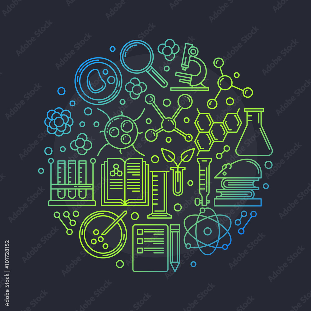 Obraz premium Biotechnology round vector illustration