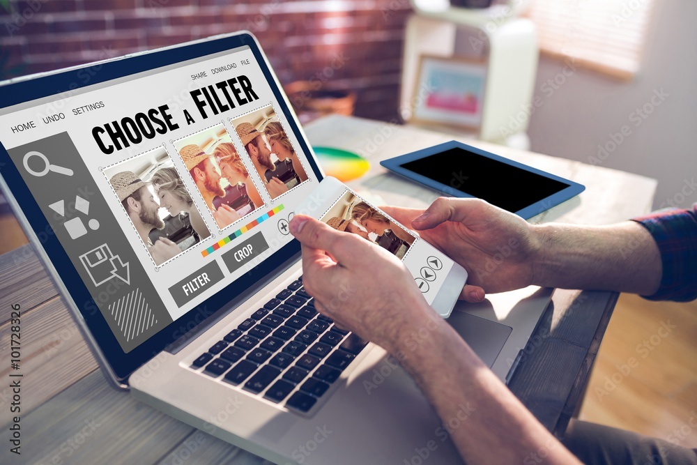 Fotografie Composite image of smartphone app menu