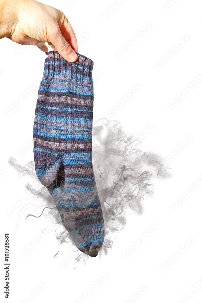 Qualmende Socke - Smoking sock – Stock-Foto | Adobe Stock