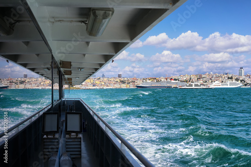 View from the ship to the Old city of Istanbul with reflection © victorgrow