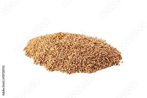 Buckwheat seeds isolated on a white