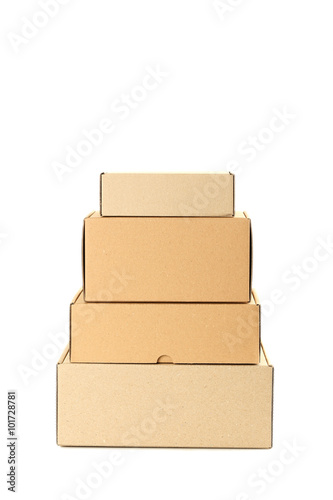 Empty cardboard boxes isolated on a white © 5second