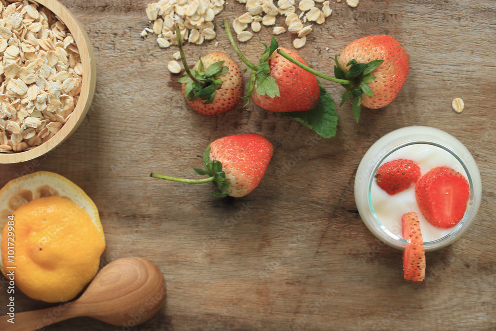 Yogurt smoothie fresh strawberry