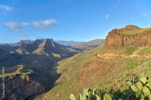 Great view to the Barranco de Fataga, Canary Islands, Spain photo