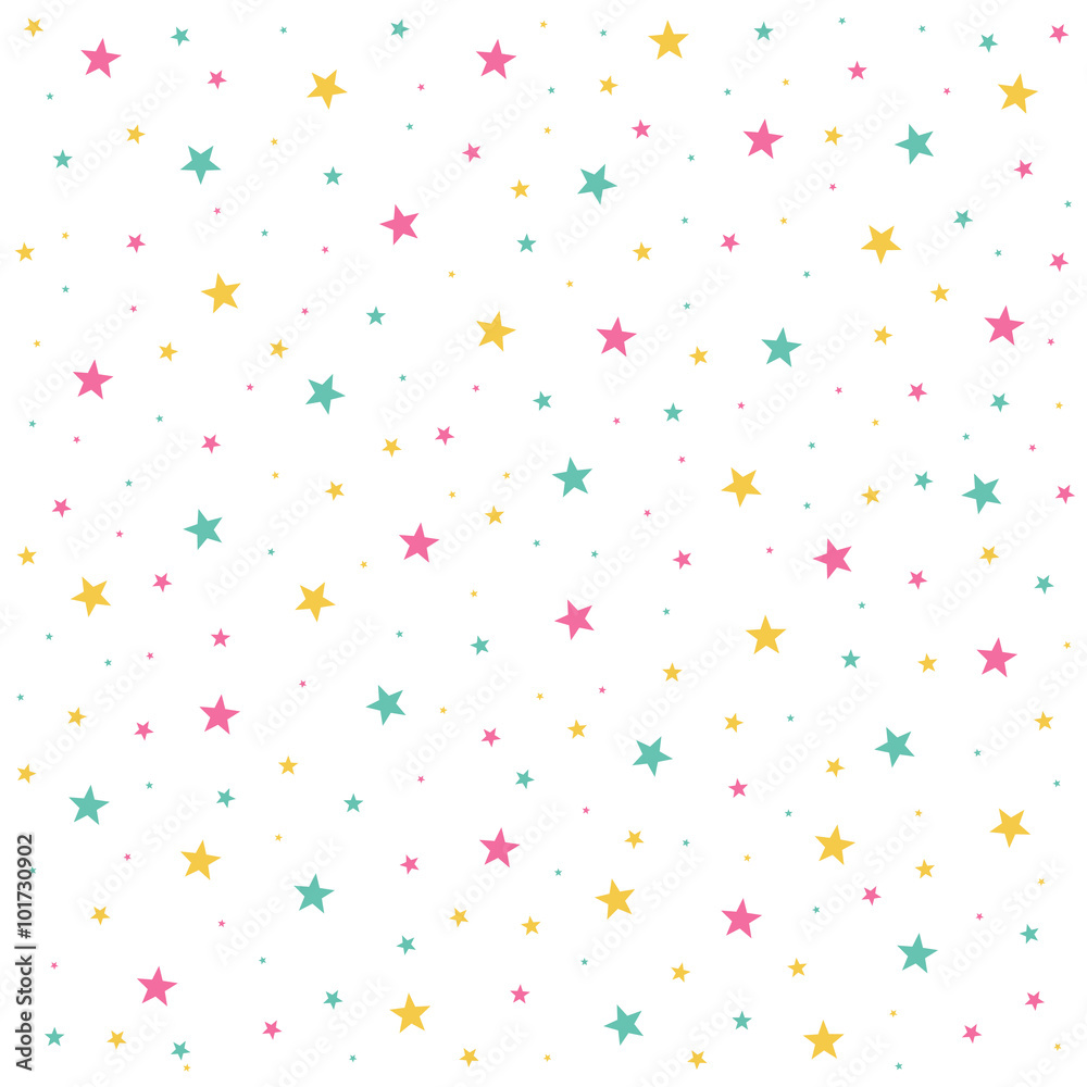 Colored star seamless pattern