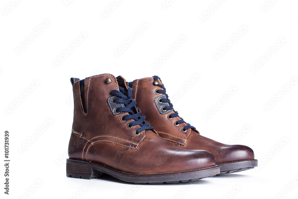 brown boots isolated on a white background