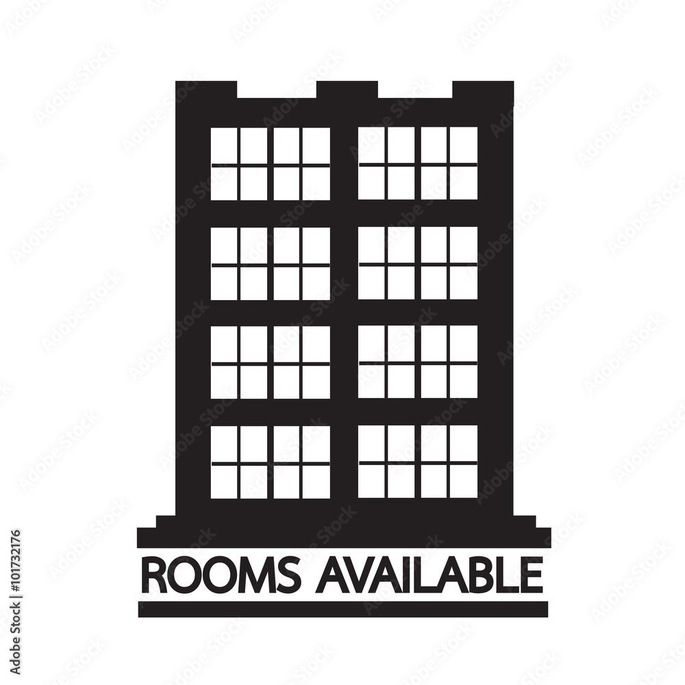 Hotel Rooms Available icon Illustration design Hotel Rooms Available icon Illustration design