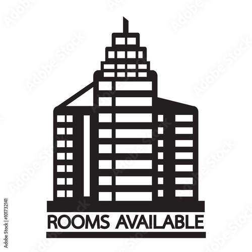 Hotel Rooms Available icon Illustration design