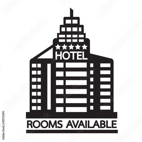 Hotel Rooms Available icon Illustration design