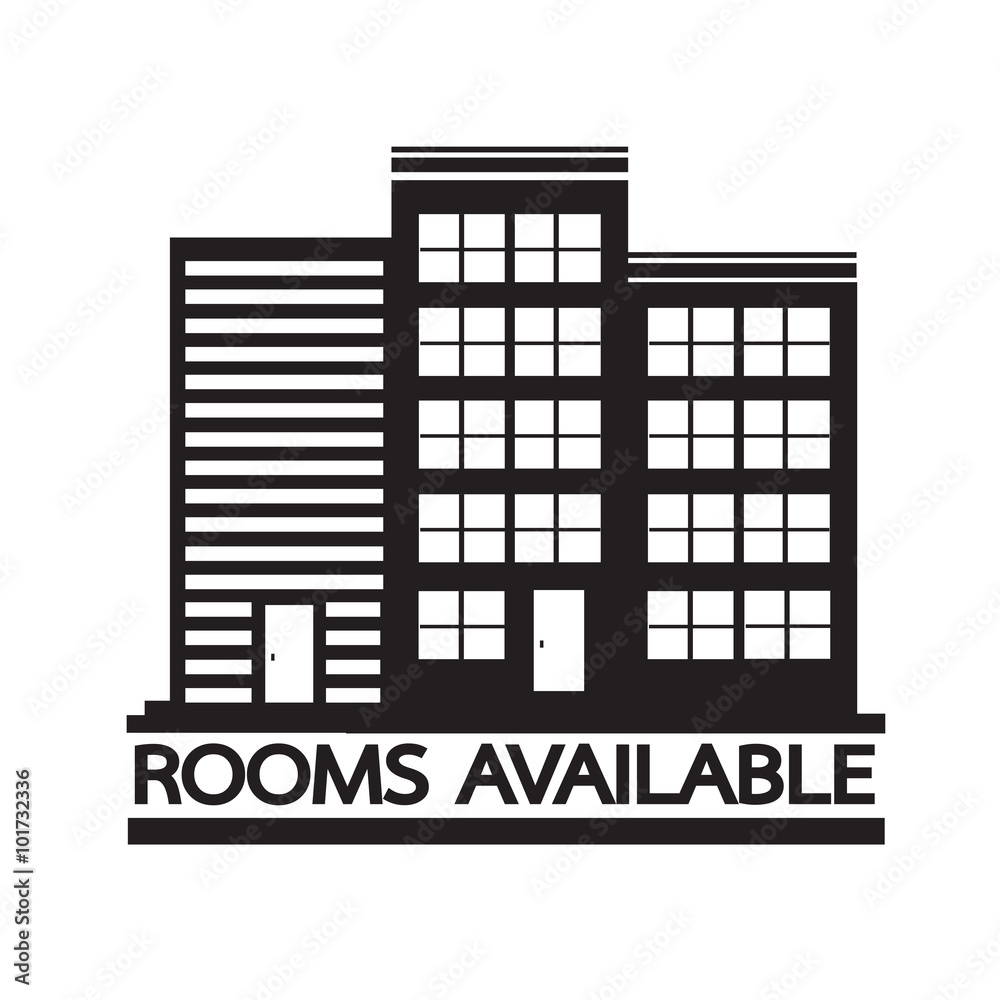 Hotel Rooms Available icon Illustration design Hotel Rooms Available icon Illustration design