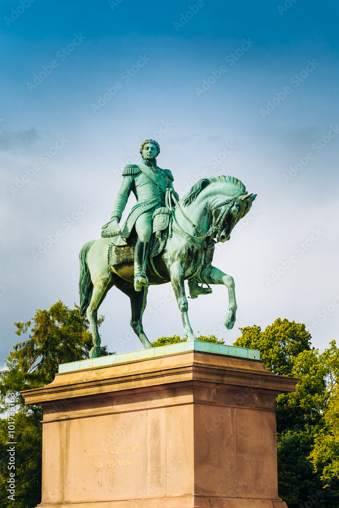 Statue of Norwegian King Karl Johan XIV in Oslo, Norway