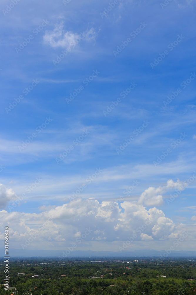 landscape with cloudy on clear blue sky landscape with cloudy on clear blue sky