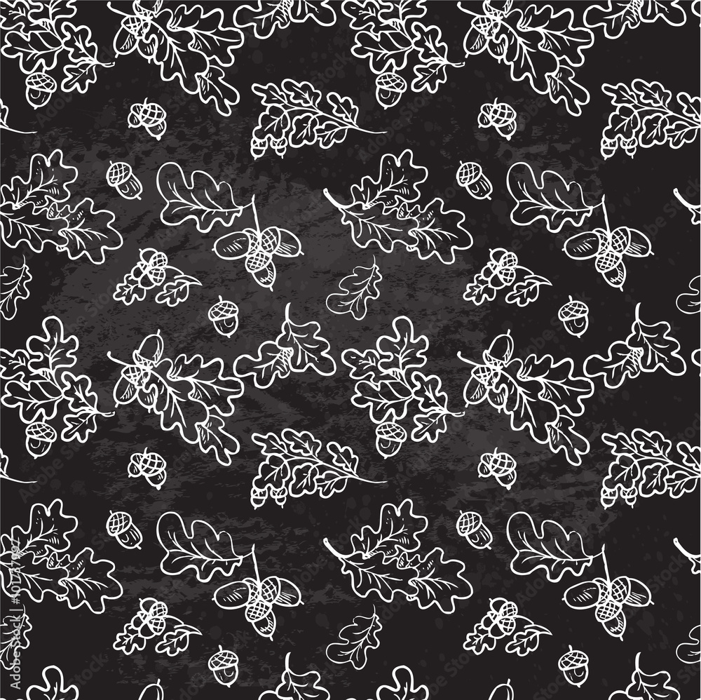 Seamless pattern of oak branches Seamless pattern of oak branches