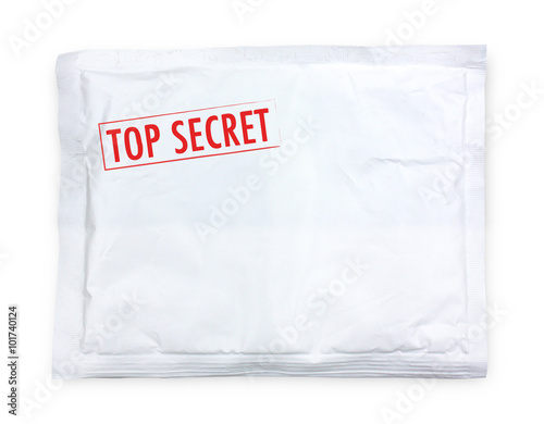 Enveloppe blanche matelassée "Top secret"