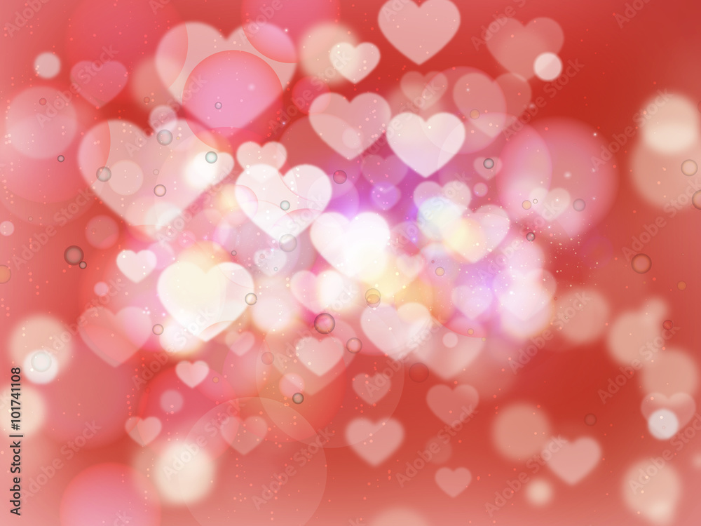 Heart blurred lights on colorfull background, Hearts texture bac Heart blurred lights on colorfull background, Hearts texture bac