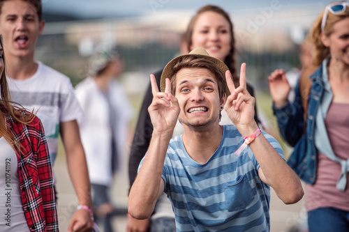 Beautiful teens at summer festival photo