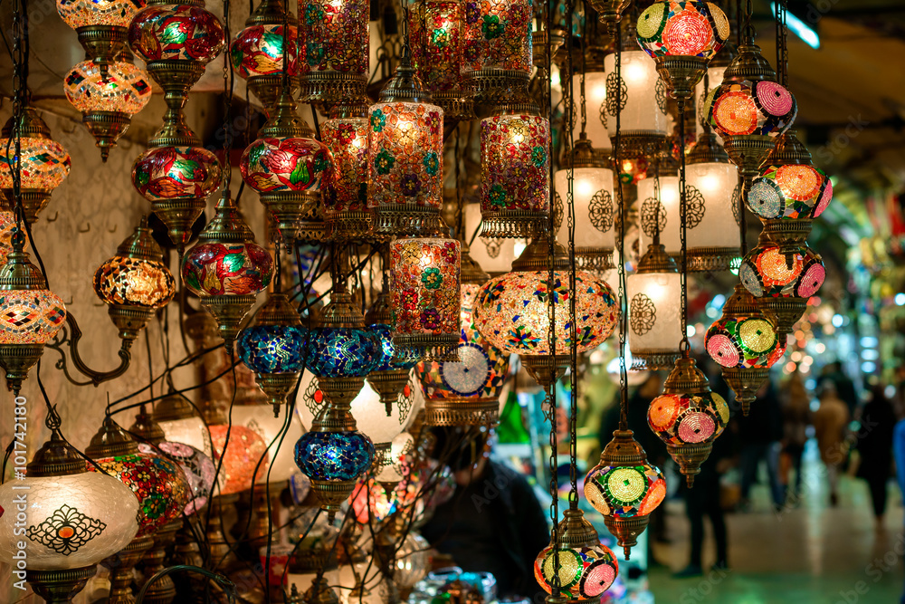 Turkish lamps for sale in the Grand Bazaar