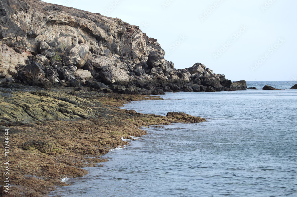 Fototapeta premium Coastal landscape of sea, stones and rocks.