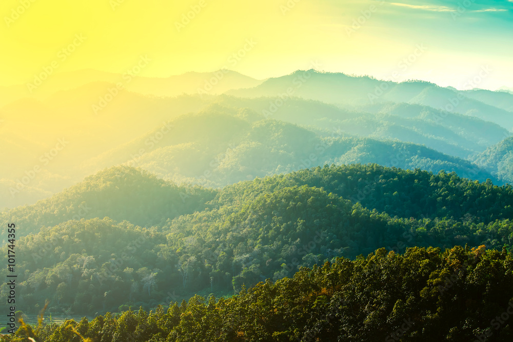 Naklejka premium Layers of mountain, nature background