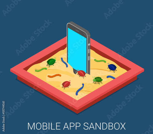 Mobile malicious software application flat vector technology
