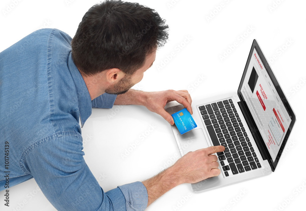 Fotografie Online shopping with card