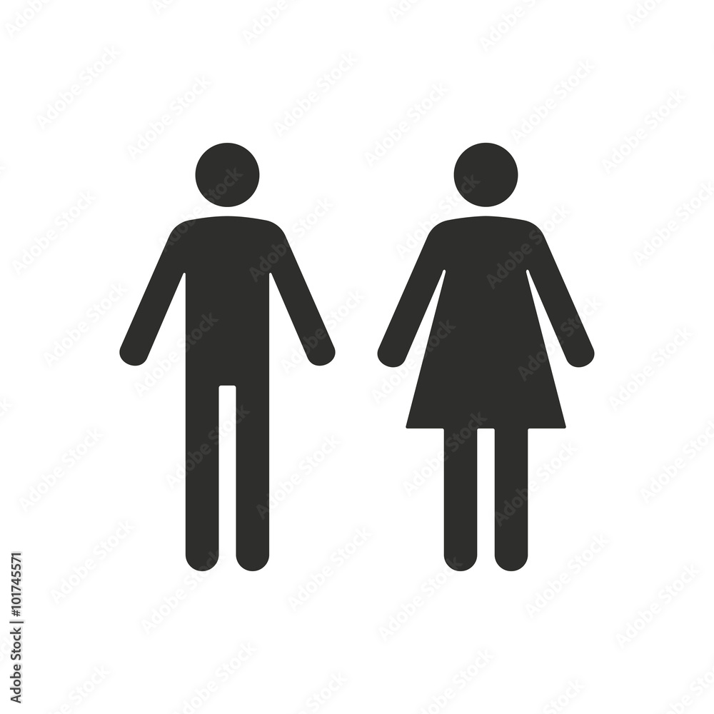 Man and Woman restroom - vector icon. Man and Woman restroom - vector icon.