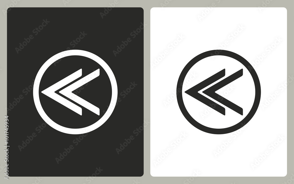 Backward- vector icon. Backward- vector icon.