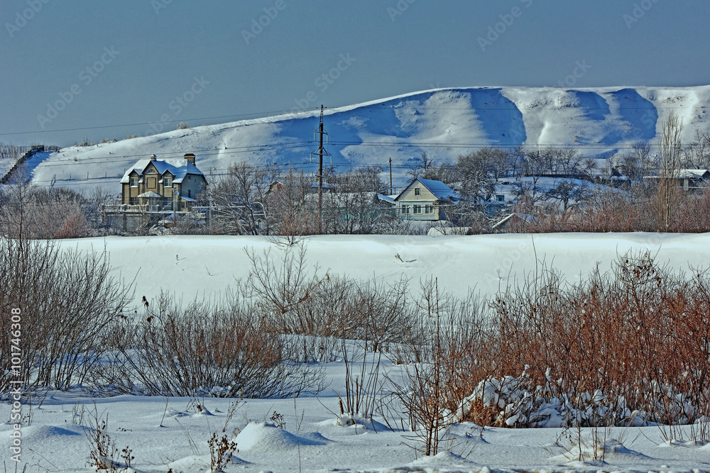 Winter rural landscape. Winter rural landscape.