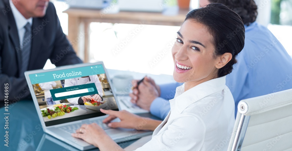 Fotografie Composite image of business people in discussion in an office