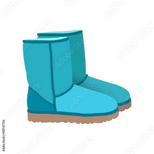 Blue green winter short boots vector