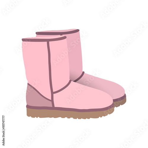 Pink winter short boots vector
