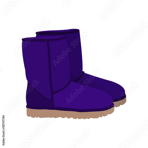 Violet winter short boots vector