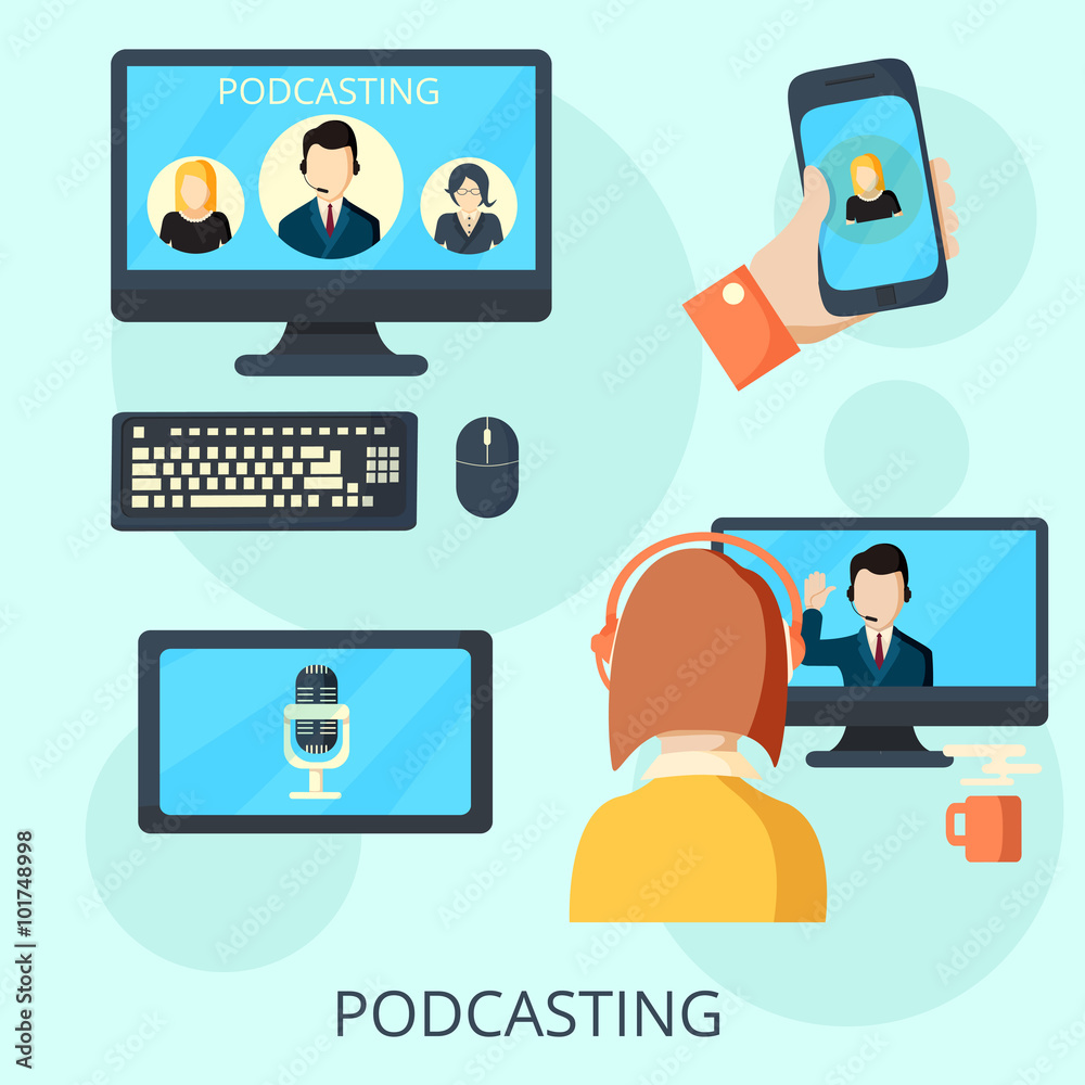Fotografie Podcasting and webinar banner