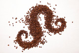 coffee beans arranged like some ornaments or smoke