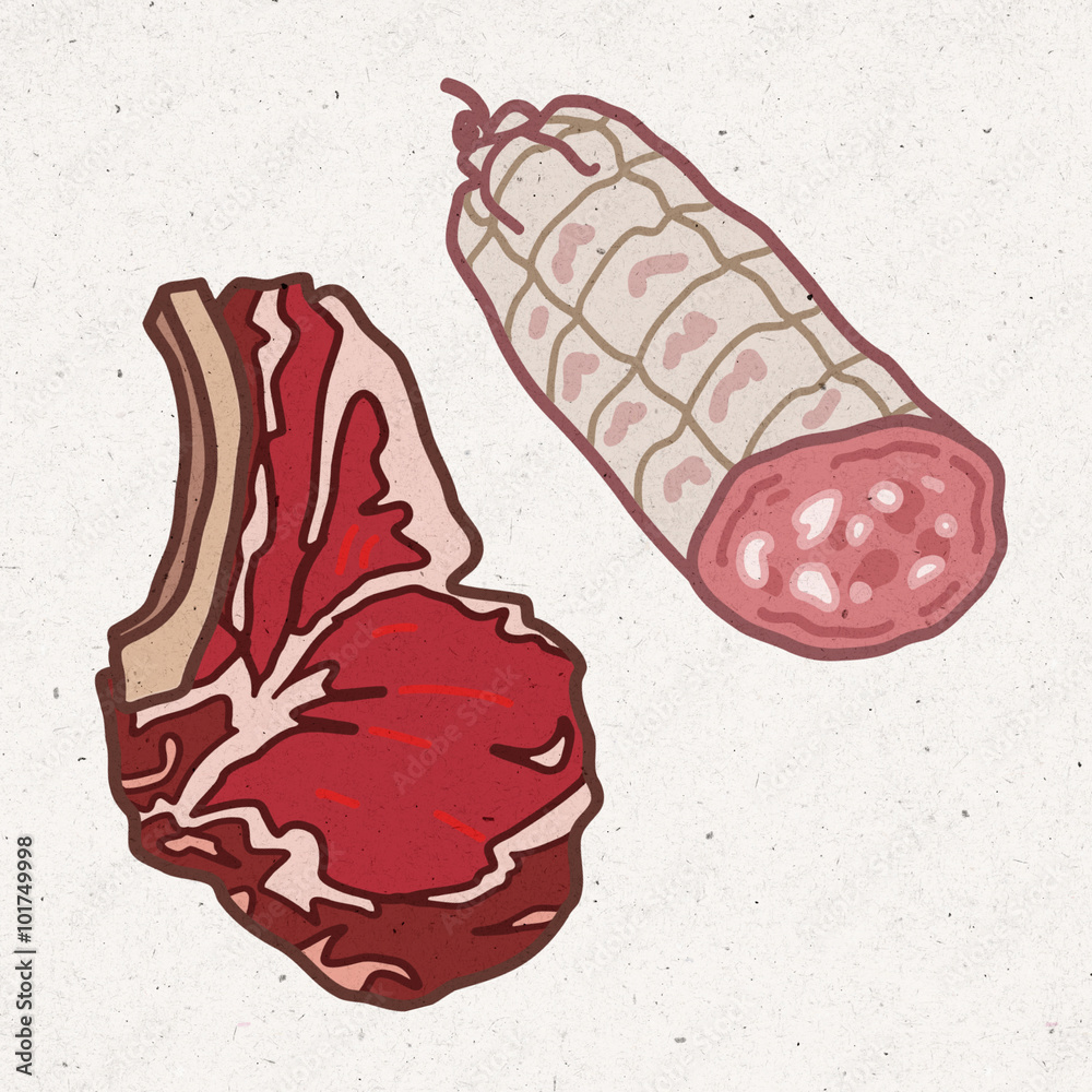 pieces of meat - beef and pork pieces of meat - beef and pork