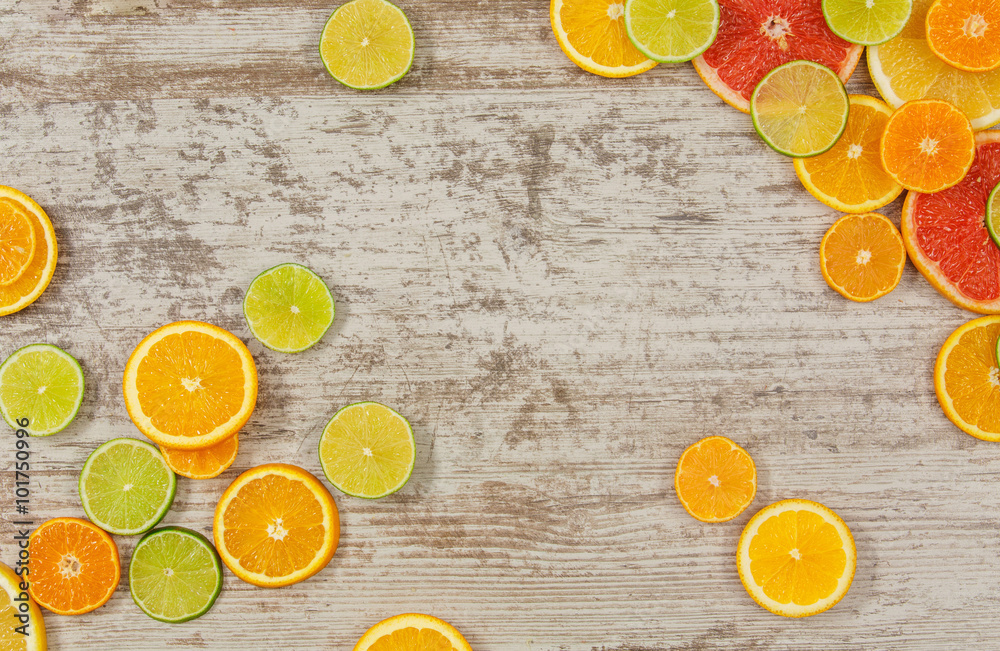 Fotografie Citrus fruits background