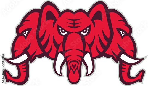 Three Headed Elephant Retro