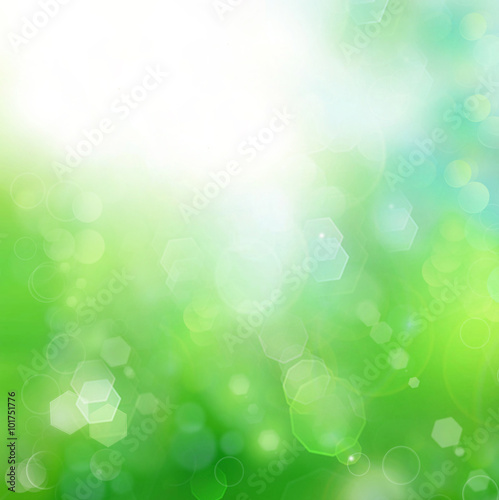 Green background blur.