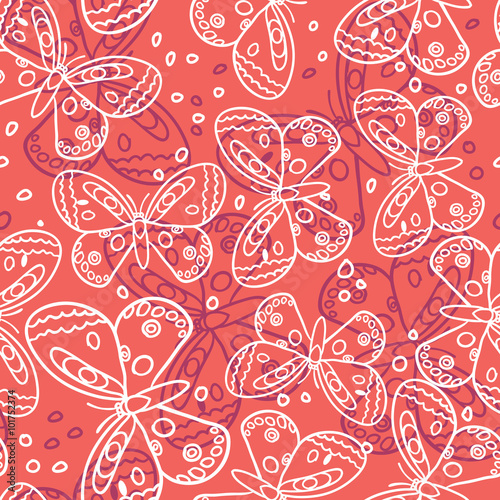 Beautiful Butterfly Pink Seamless Pattern