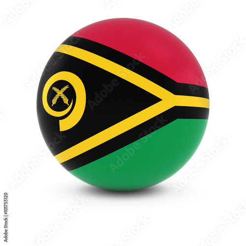 Vanuatuan Flag Ball - Flag of Vanuatu on Isolated Sphere photo