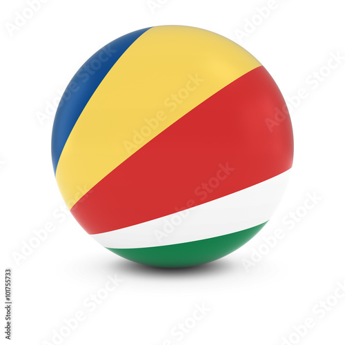 Seychellois Flag Ball - Flag of Seychelles on Isolated Sphere