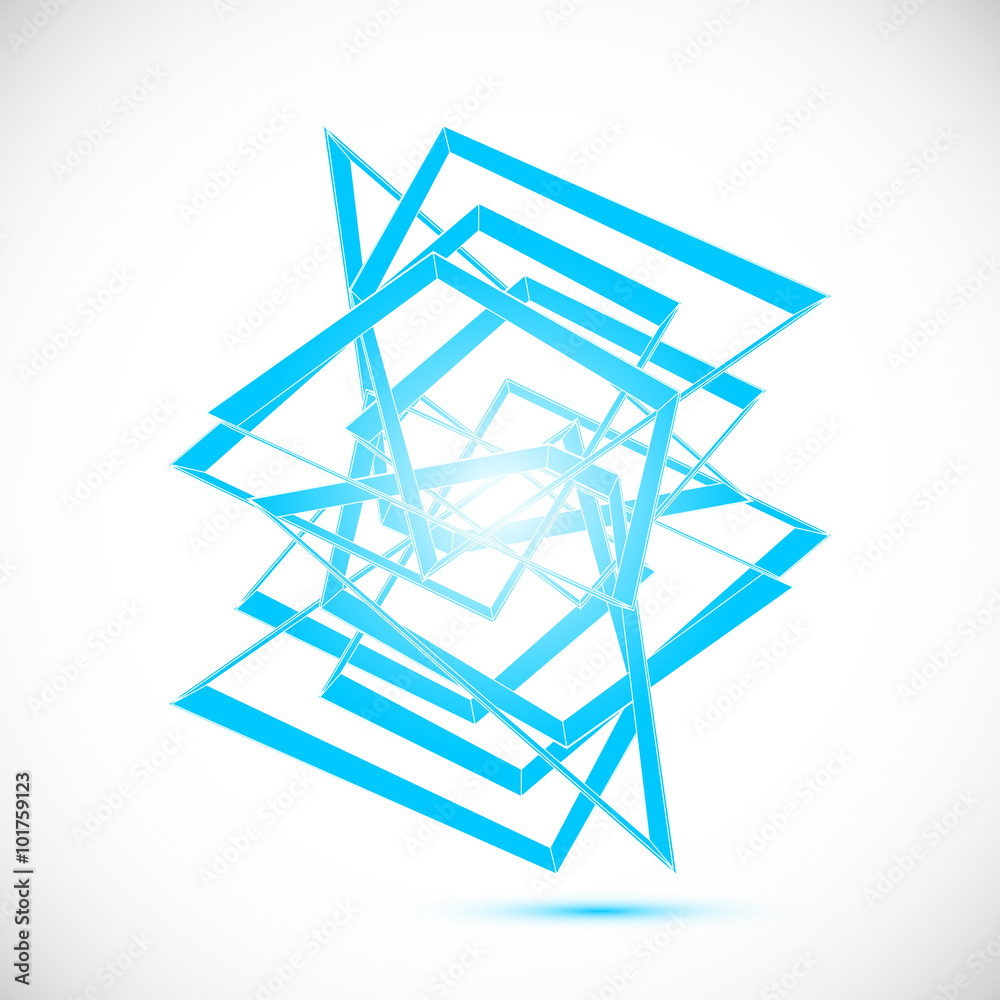 Ice shard  blue gem sapphire crystal icon logo geometric art
