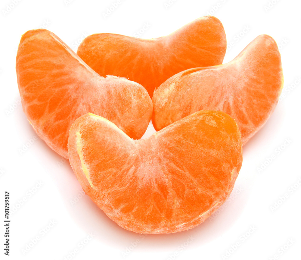 Slices of peeled tangerine