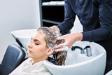 shampoo for hair, beauty salon, hair wash