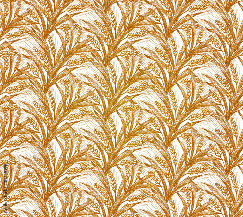 Rye Seamless Pattern. Vector illustration, EPS 10