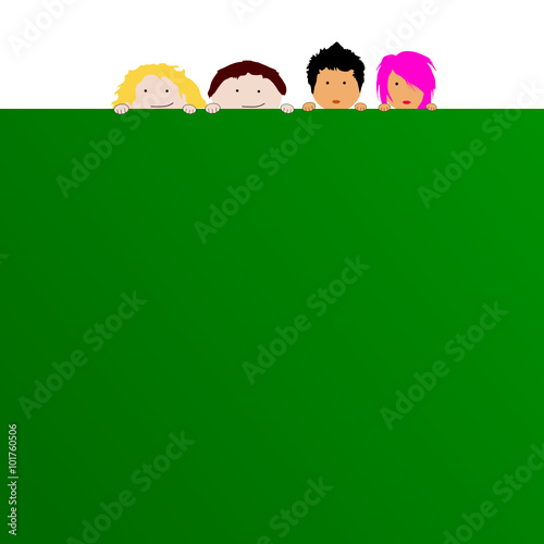 children with schoolboard illustration