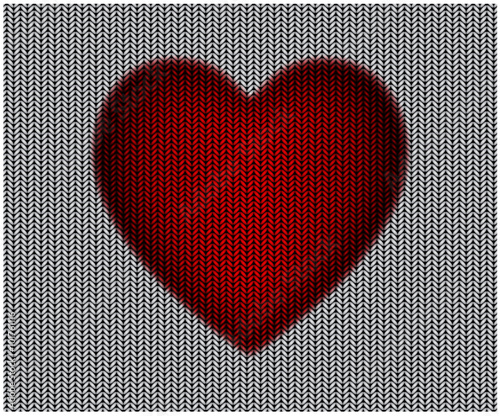 Cuore su trama tessuto