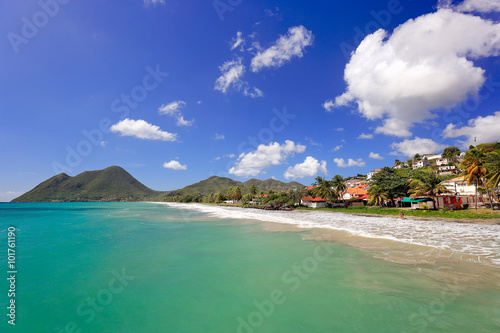 Amazing Le Diamant sandy Beach. Beautiful Beach Scene in Martinique  a French in Caribbe 