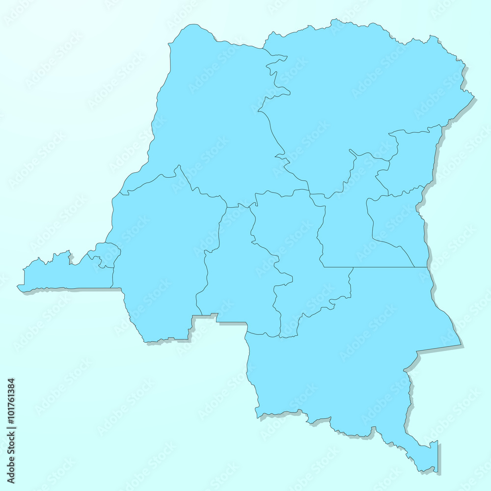 Democratic Republic of Congo map on blue degraded background vector